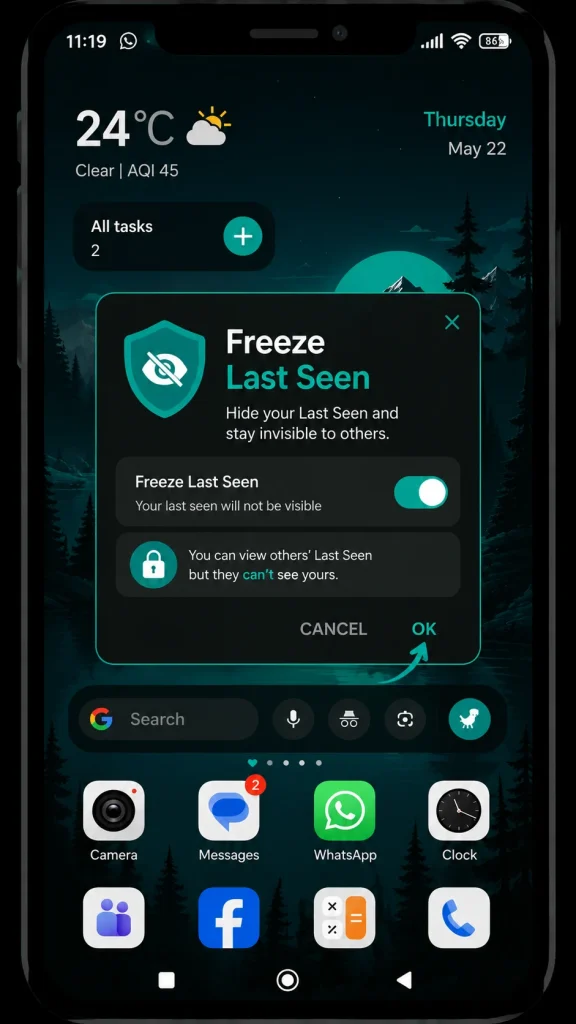 Freeze Last Seen gb whatsapp