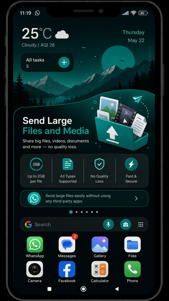 Send Large Files and Media gb whatsapp